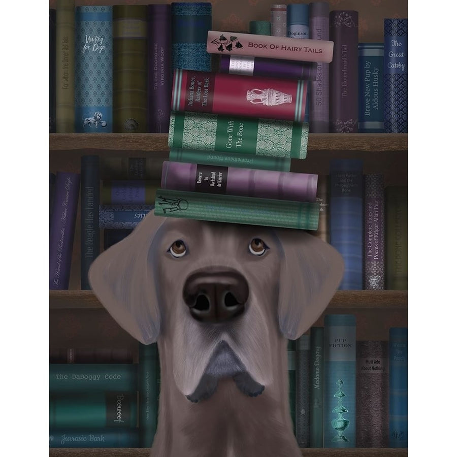 Great Dane and Books Poster Print - Funky Fab-VARPDX192472D Image 1