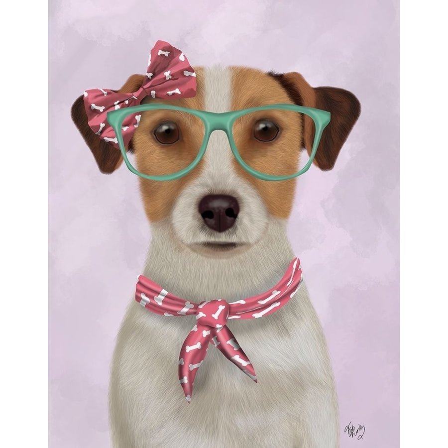 Jack Russell with Glasses and Scarf Poster Print - Funky Fab-VARPDX192518D Image 1