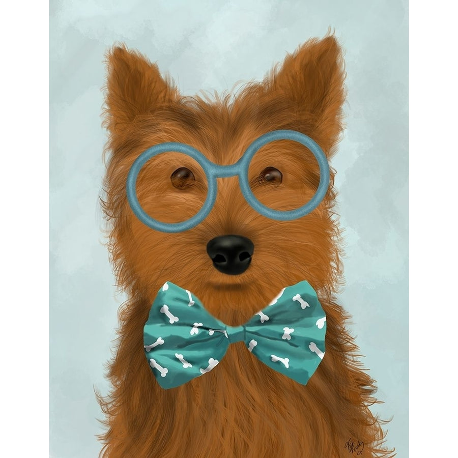 Yorkshire Terrier with Glasses and Bow Tie Poster Print - Funky Fab-VARPDX192532D Image 1