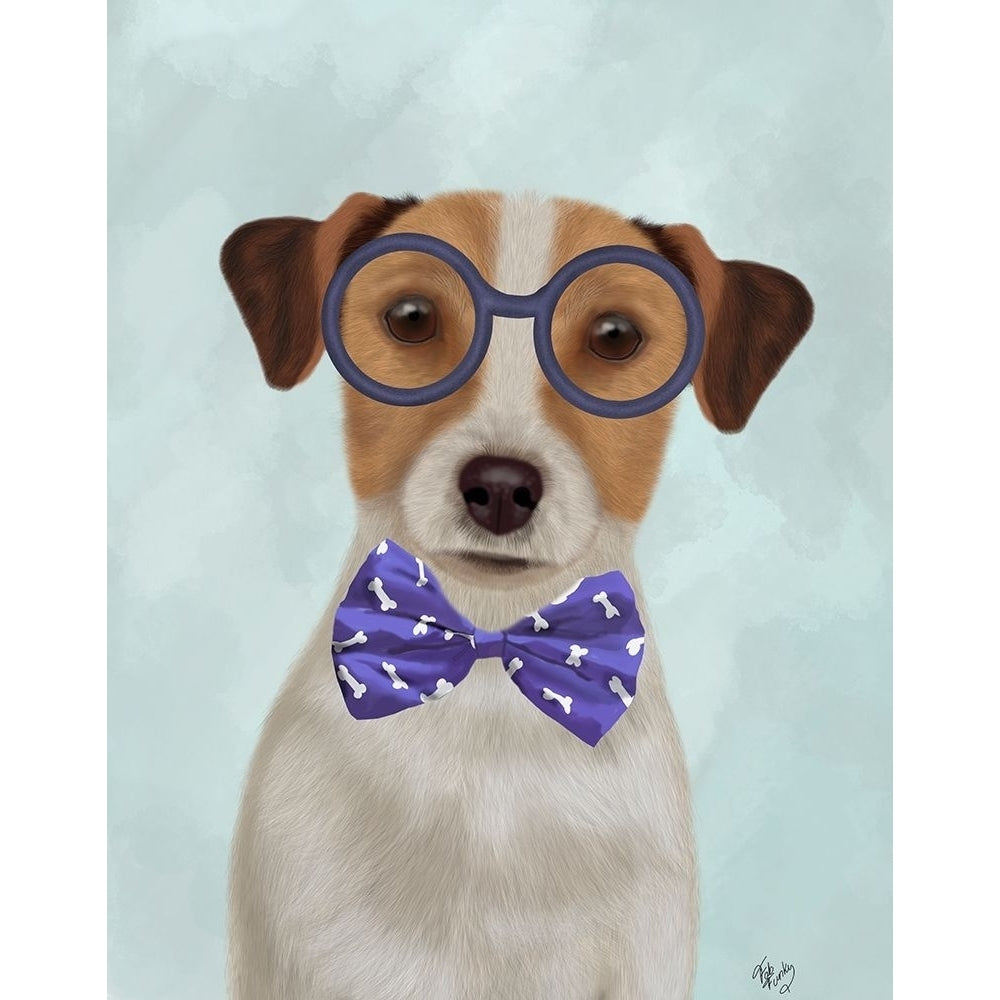 Jack Russell with Glasses and Bow Tie Poster Print - Funky Fab-VARPDX192517D Image 1