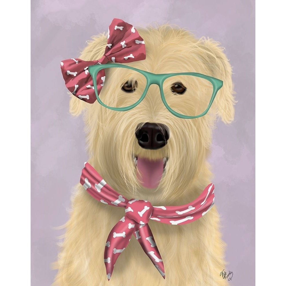 Wheaten Terrier with Glasses and Scarf Poster Print - Funky Fab-VARPDX192531D Image 1