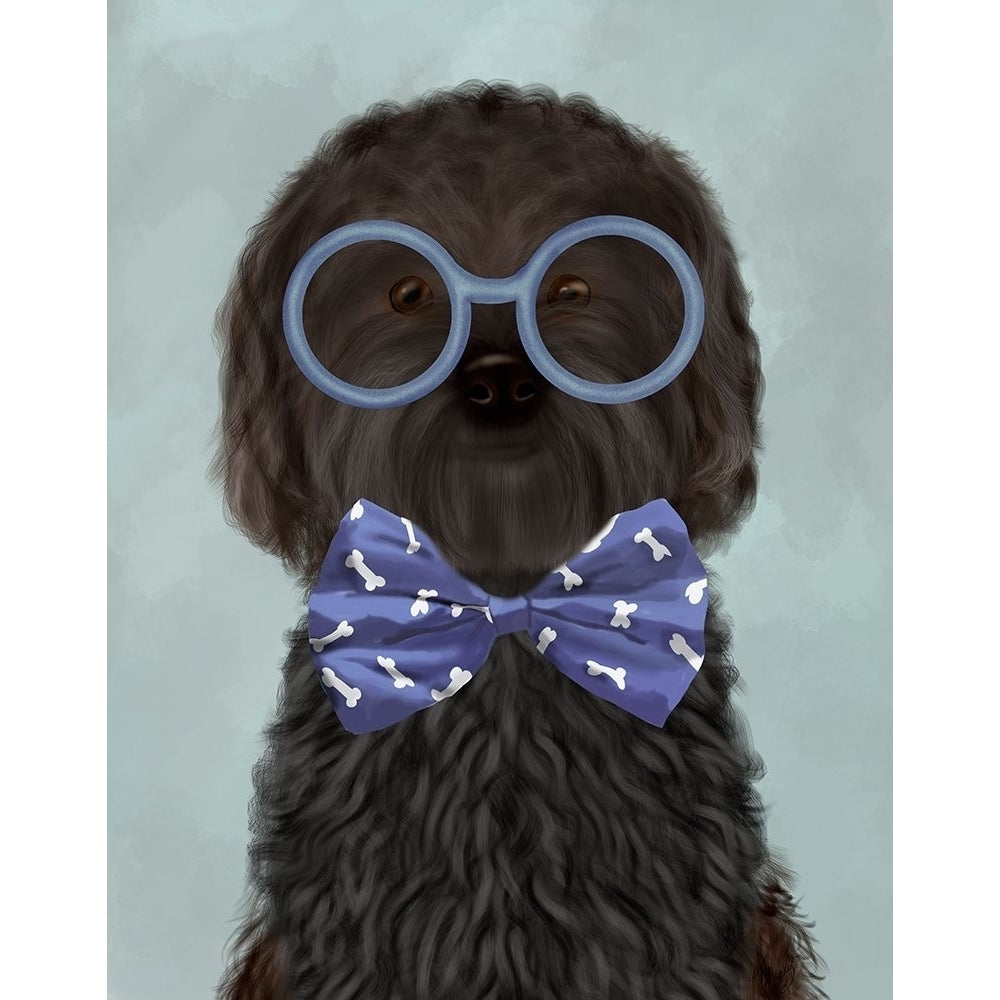 Cockerpoo Black with Glasses and Bow Tie Poster Print - Funky Fab-VARPDX192501D Image 1