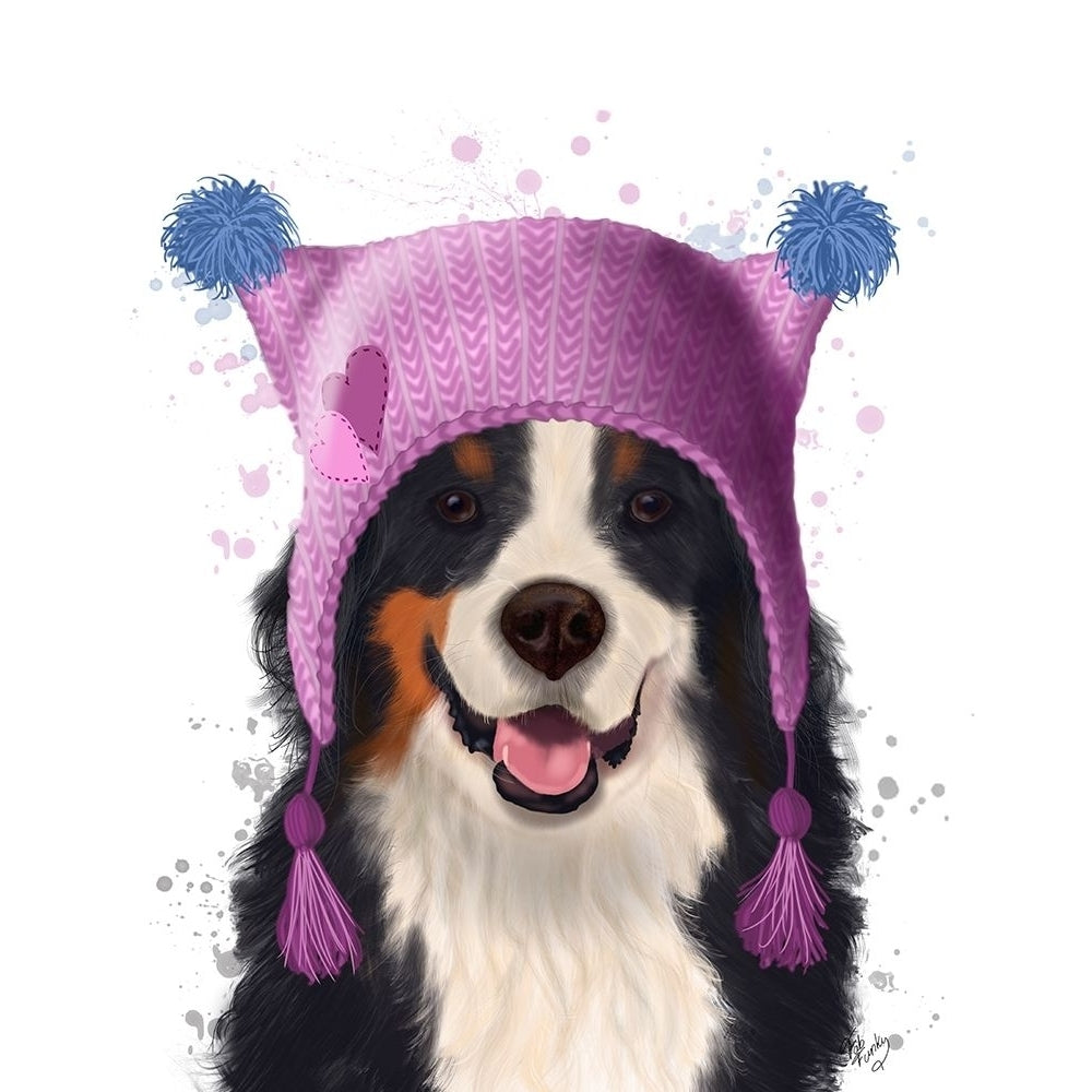 Bernese And Bobble Hat Poster Print - Funky Fab-VARPDX192538D Image 1