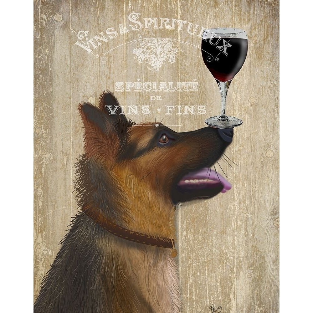 Dog Au Vin German Shepherd Poster Print - Funky Fab-VARPDX192577D Image 1