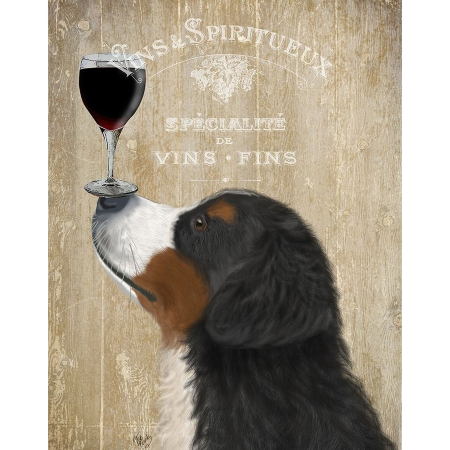 Dog Au Vin Bernese Poster Print - Funky Fab-VARPDX192575D Image 1