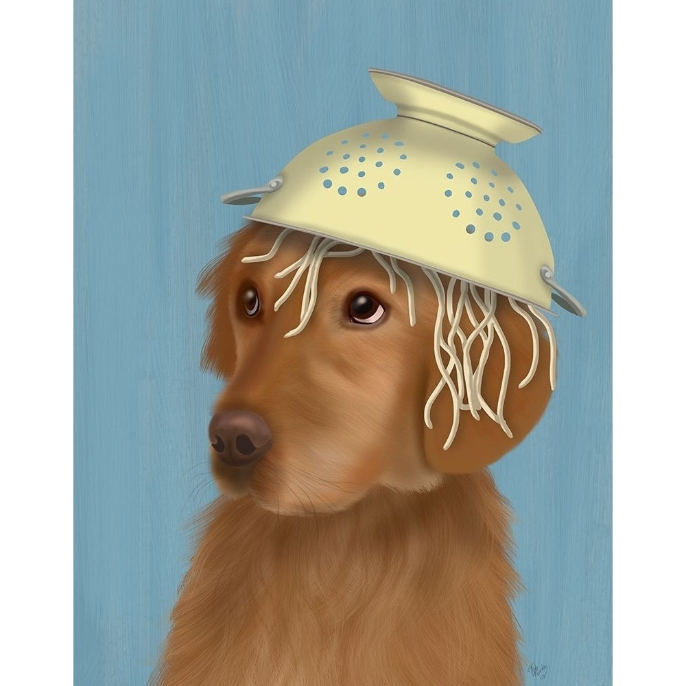 Golden Retriever and Spaghetti Poster Print - Funky Fab-VARPDX192557D Image 1