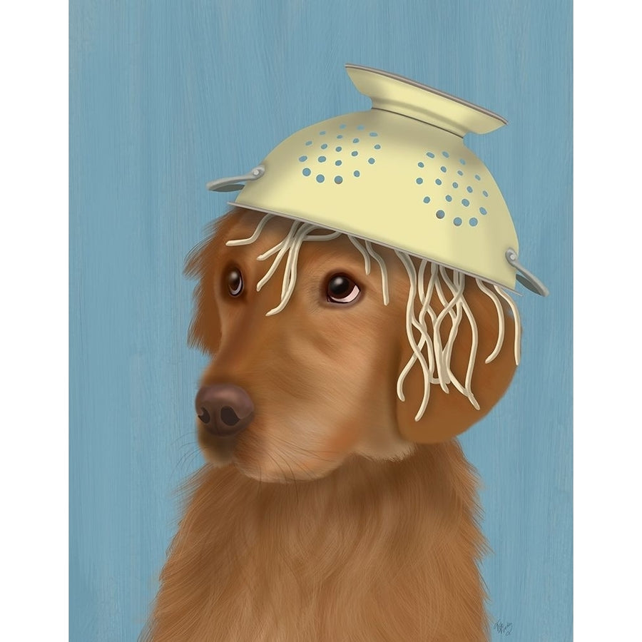 Golden Retriever and Spaghetti Poster Print - Funky Fab-VARPDX192557D Image 1