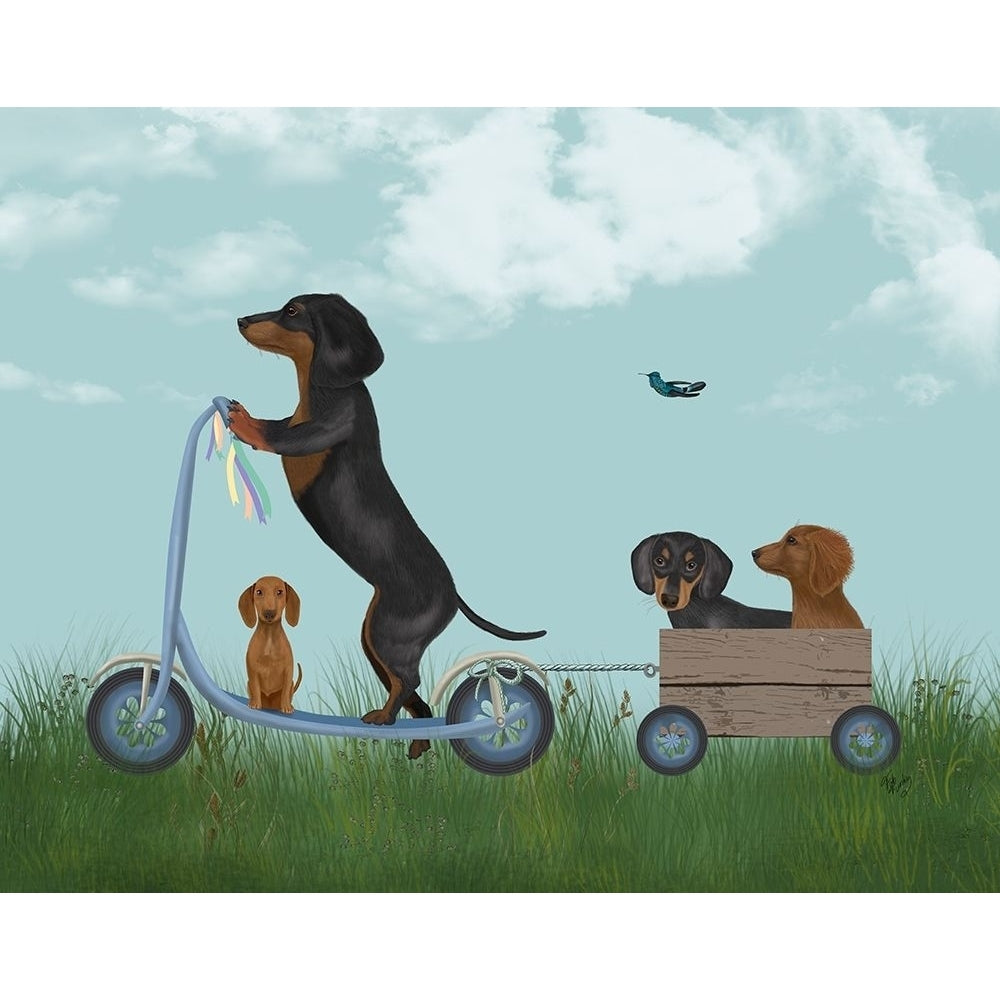 Dachshund Scooter Poster Print - Funky Fab-VARPDX192584D Image 1