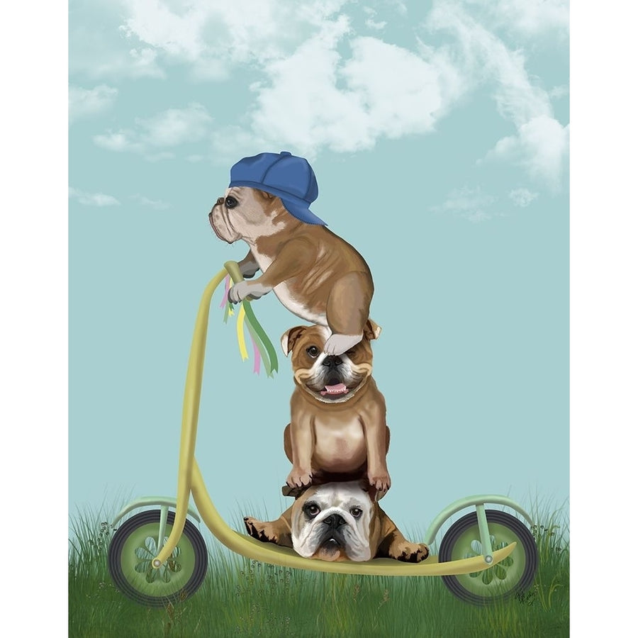 English Bulldog Scooter Poster Print - Funky Fab-VARPDX192585D Image 1