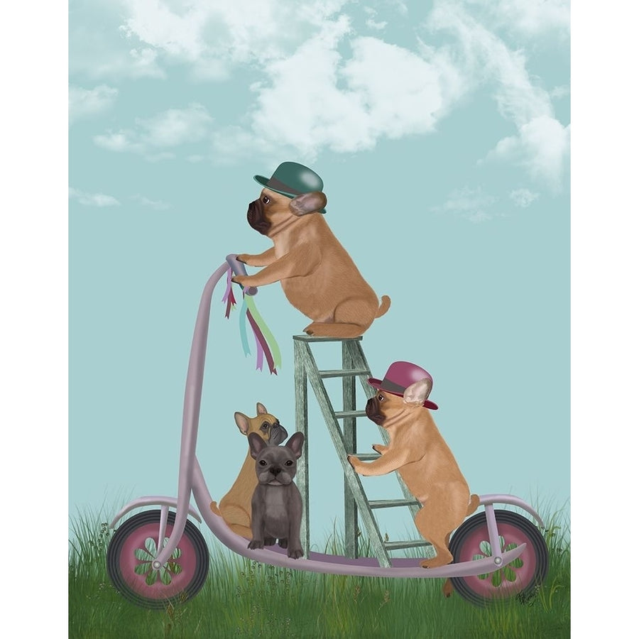 French Bulldog Scooter Poster Print - Funky Fab-VARPDX192586D Image 1