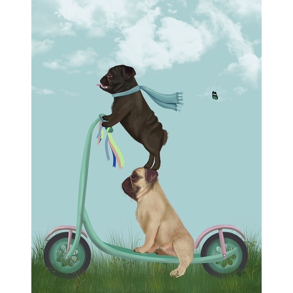 Pug Scooter Poster Print - Funky Fab-VARPDX192588D Image 1