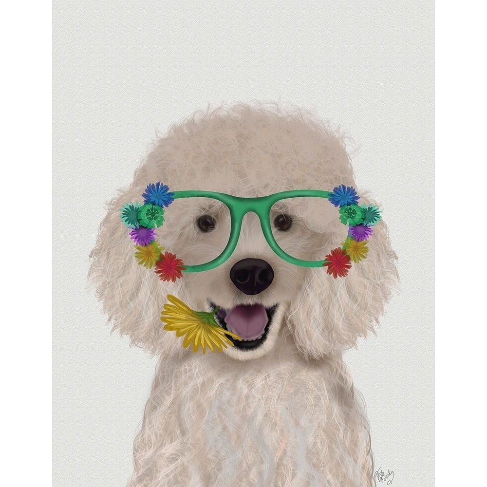 Poodle White and Flower Glasses Poster Print - Funky Fab-VARPDX192609D Image 1