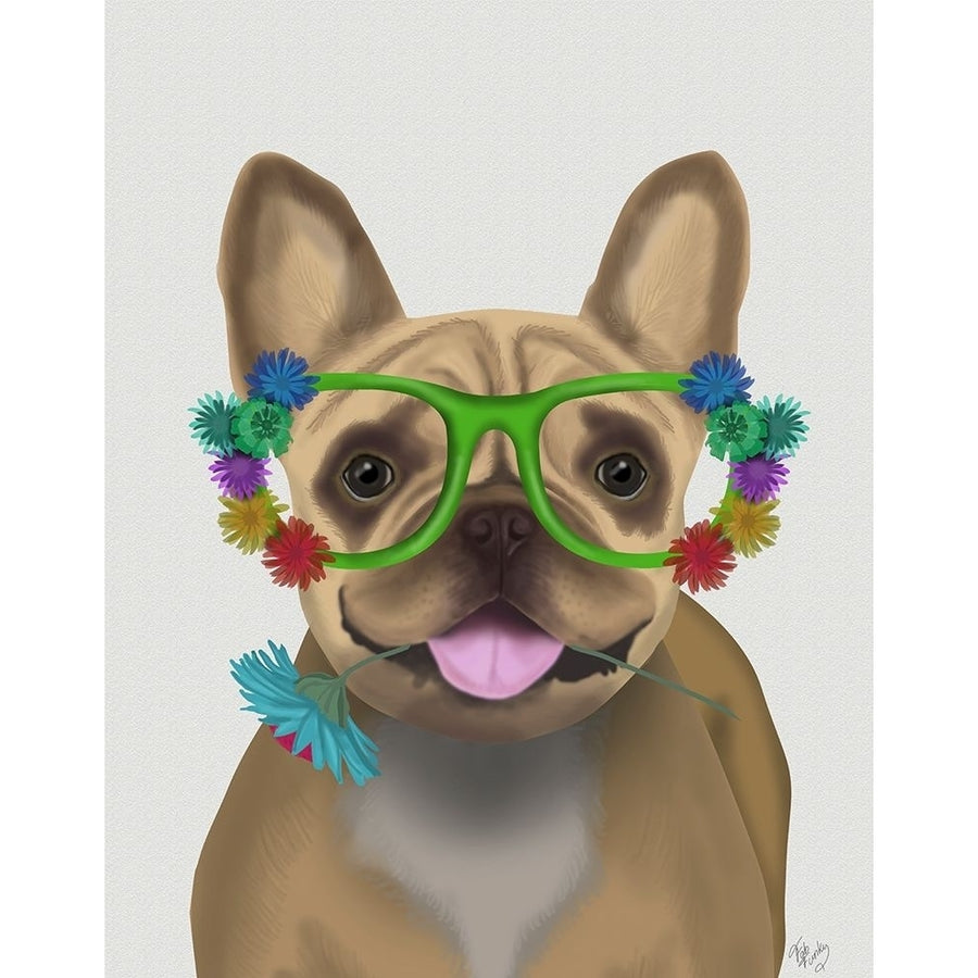 French Bulldog and Flower Glasses Poster Print - Funky Fab-VARPDX192605D Image 1