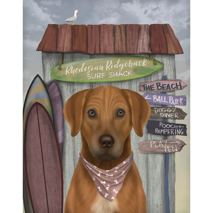 Rhodesian Ridgeback Surf Shack Poster Print - Funky Fab-VARPDX192665D Image 1