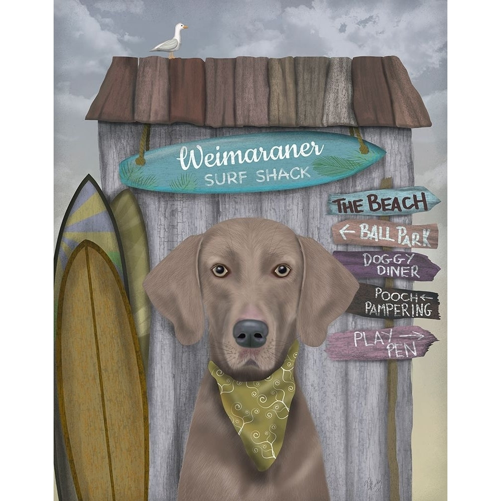 Weimaraner Surf Shack Poster Print - Funky Fab-VARPDX192668D Image 1