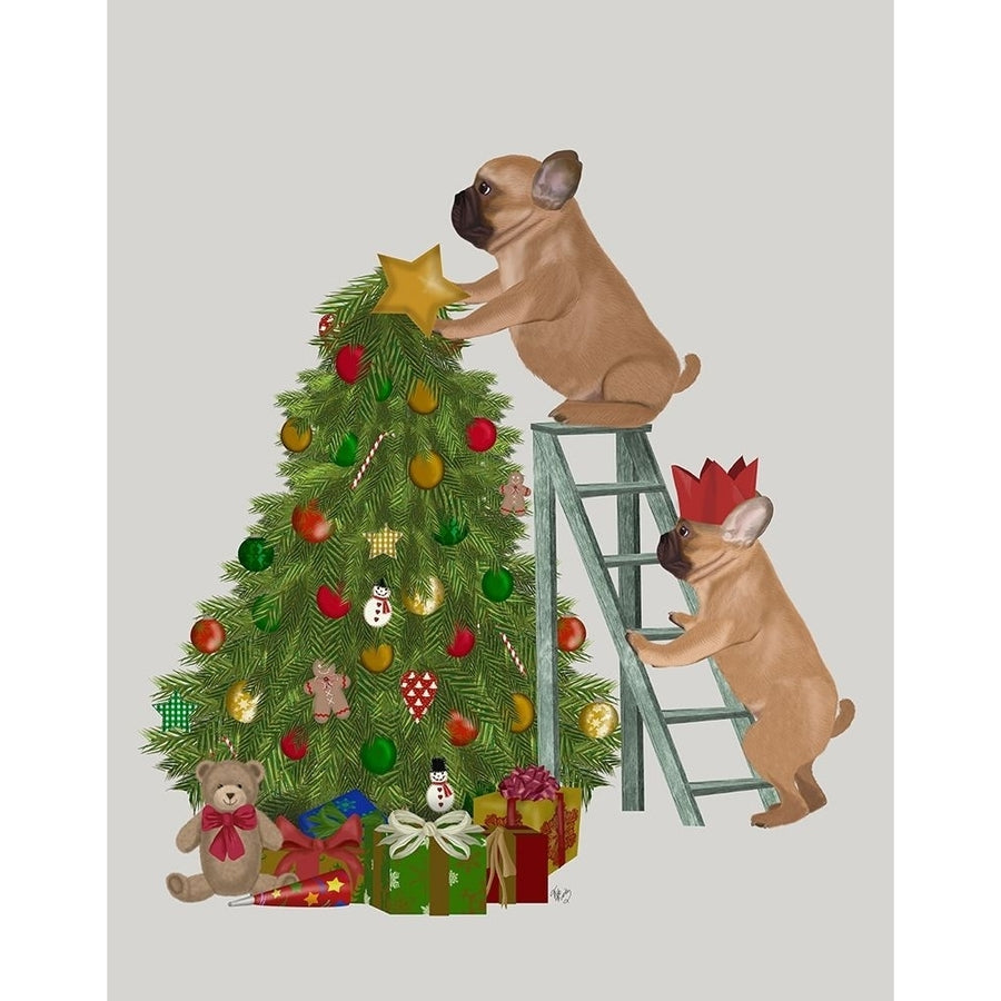 Christmas French Bulldog Tree Ladder Poster Print - Funky Fab-VARPDX192693D Image 1