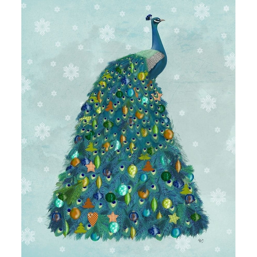 Christmas Peacock Christmas Tree Poster Print - Funky Fab-VARPDX192708D Image 1