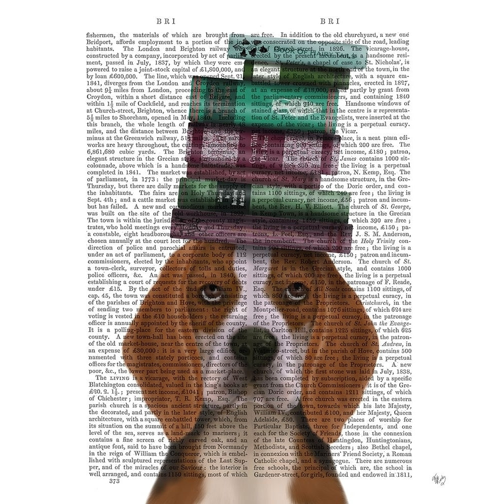 Beagle and Books Poster Print - Funky Fab-VARPDX192747D Image 1