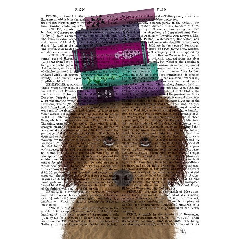 Labradoodle Brown and Books Poster Print - Funky Fab-VARPDX192762D Image 1