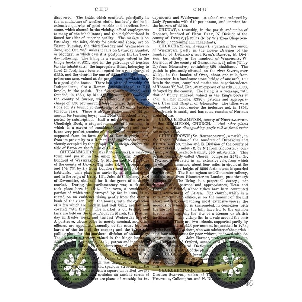 English Bulldog Scooter Poster Print - Funky Fab-VARPDX192865D Image 1