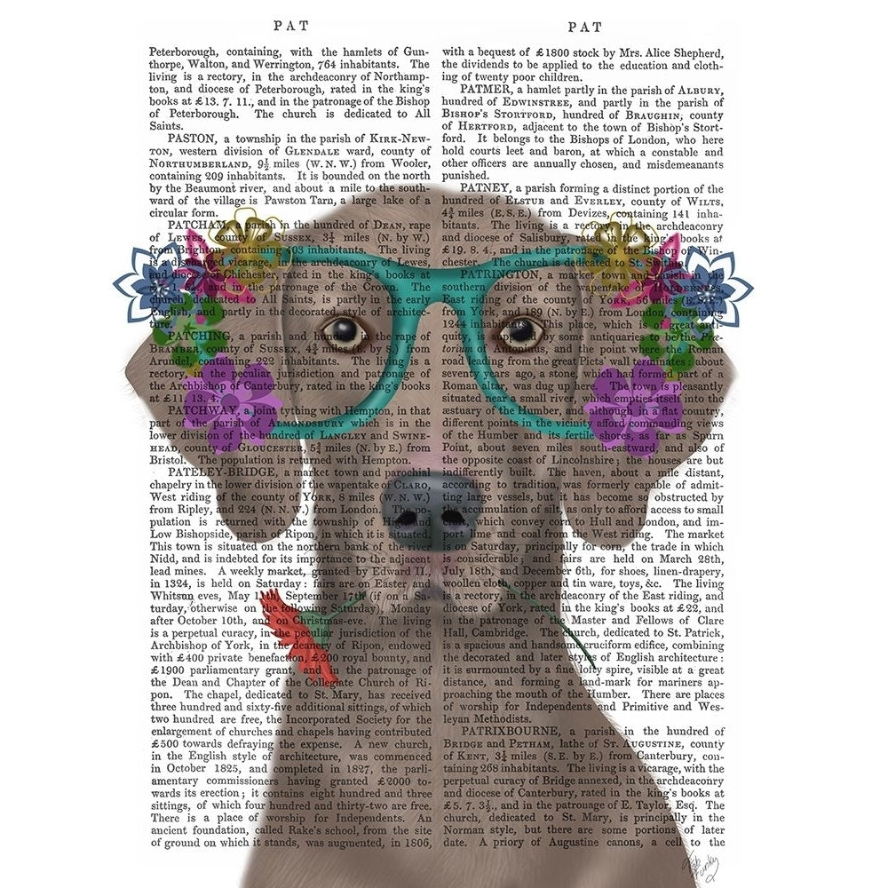 Weimaraner and Flower Glasses Poster Print - Funky Fab-VARPDX192888D Image 1