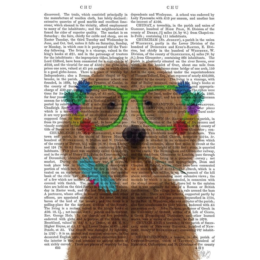 Labradoodle Golden and Flower Glasses Poster Print - Funky Fab-VARPDX192885D Image 1