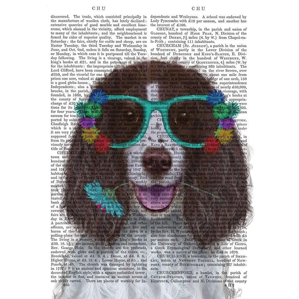 Springer Spaniel and Flower Glasses Poster Print - Funky Fab-VARPDX192887D Image 1