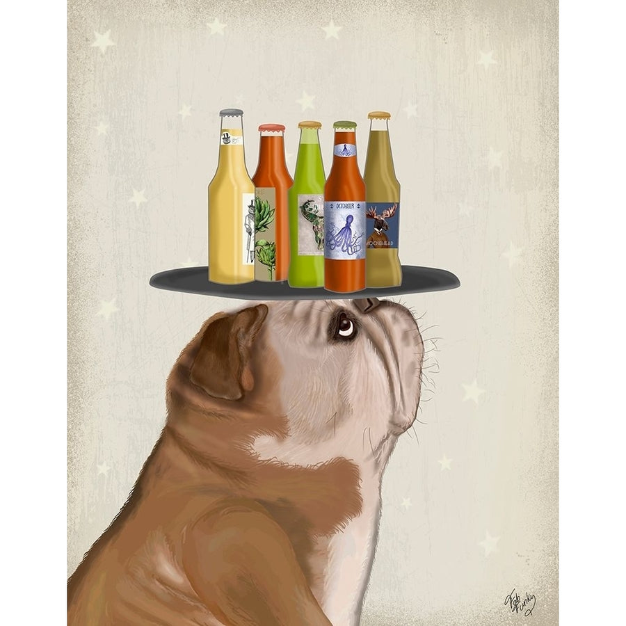 English Bulldog Beer Lover Poster Print - Funky Fab-VARPDX192950D Image 1