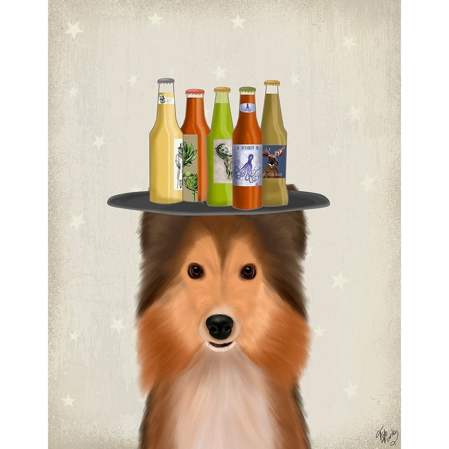 Shetland Sheepdog Beer Lover Poster Print - Funky Fab-VARPDX193000D Image 1