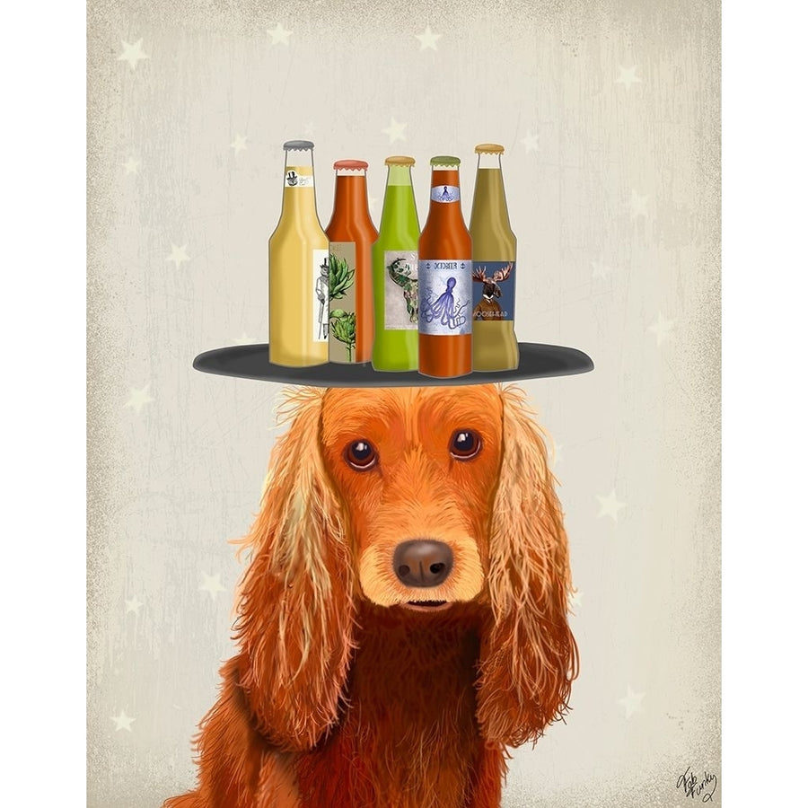 Cocker Spaniel Golden Beer Lover Poster Print - Funky Fab-VARPDX193004D Image 1