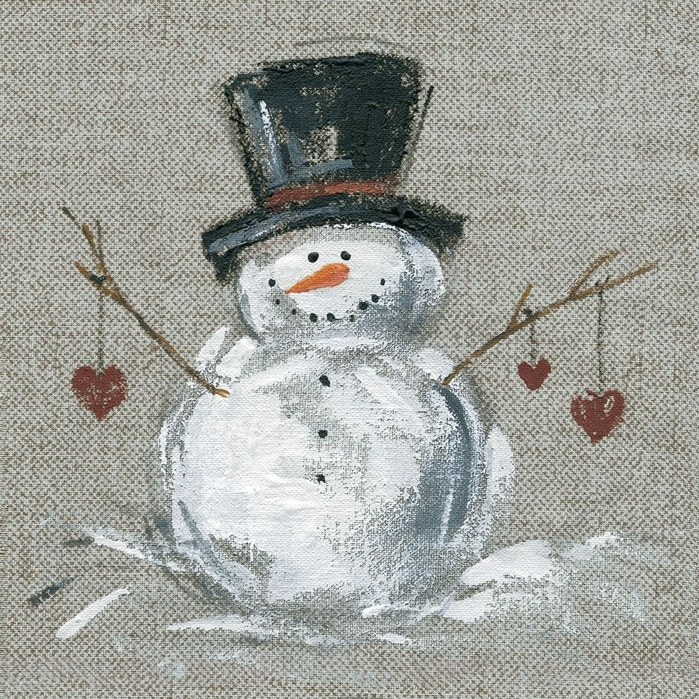 Linen Snowman II Poster Print by Carol Robinson-VARPDX19305 Image 1