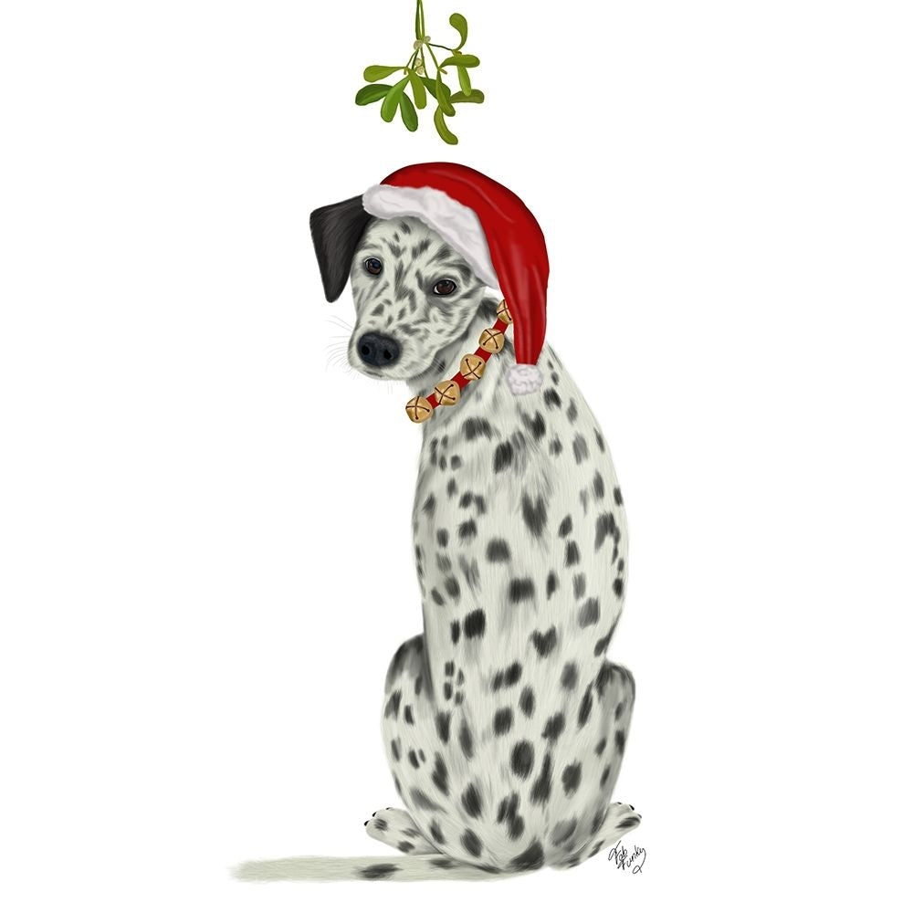 Christmas Des - Dalmatian Mistletoe Poster Print - Funky Fab-VARPDX193100D Image 1