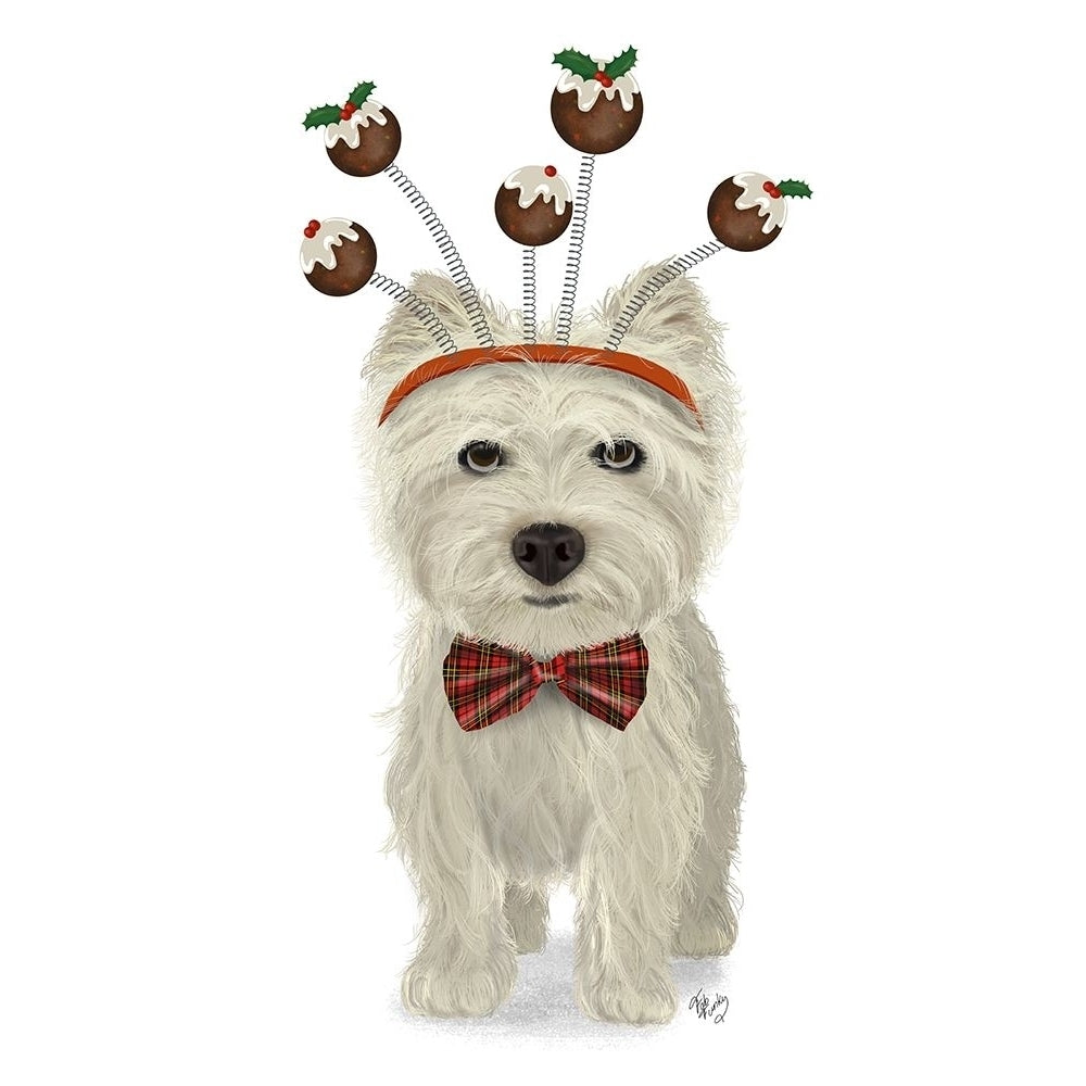 Christmas Des - Westie and Christmas Puds Poster Print - Funky Fab-VARPDX193107D Image 1