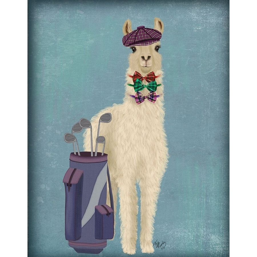 Llama Golfing Poster Print - Funky Fab-VARPDX193248D Image 1