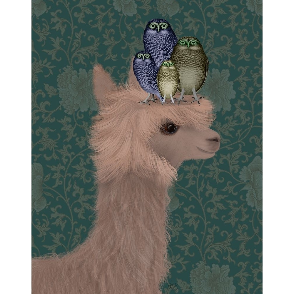 Llama Owls Portrait Poster Print - Funky Fab-VARPDX193251D Image 1