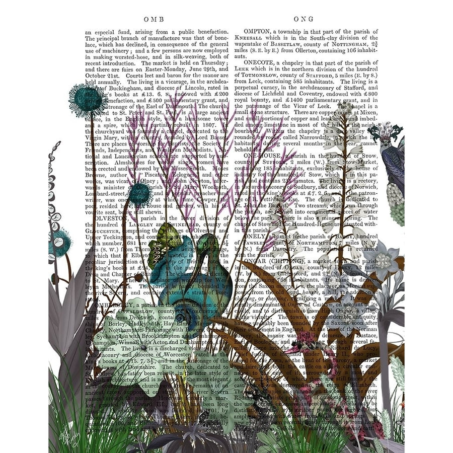 Wildflower Bloom Snail Bird Book Print Poster Print - Funky Fab-VARPDX193335D Image 1