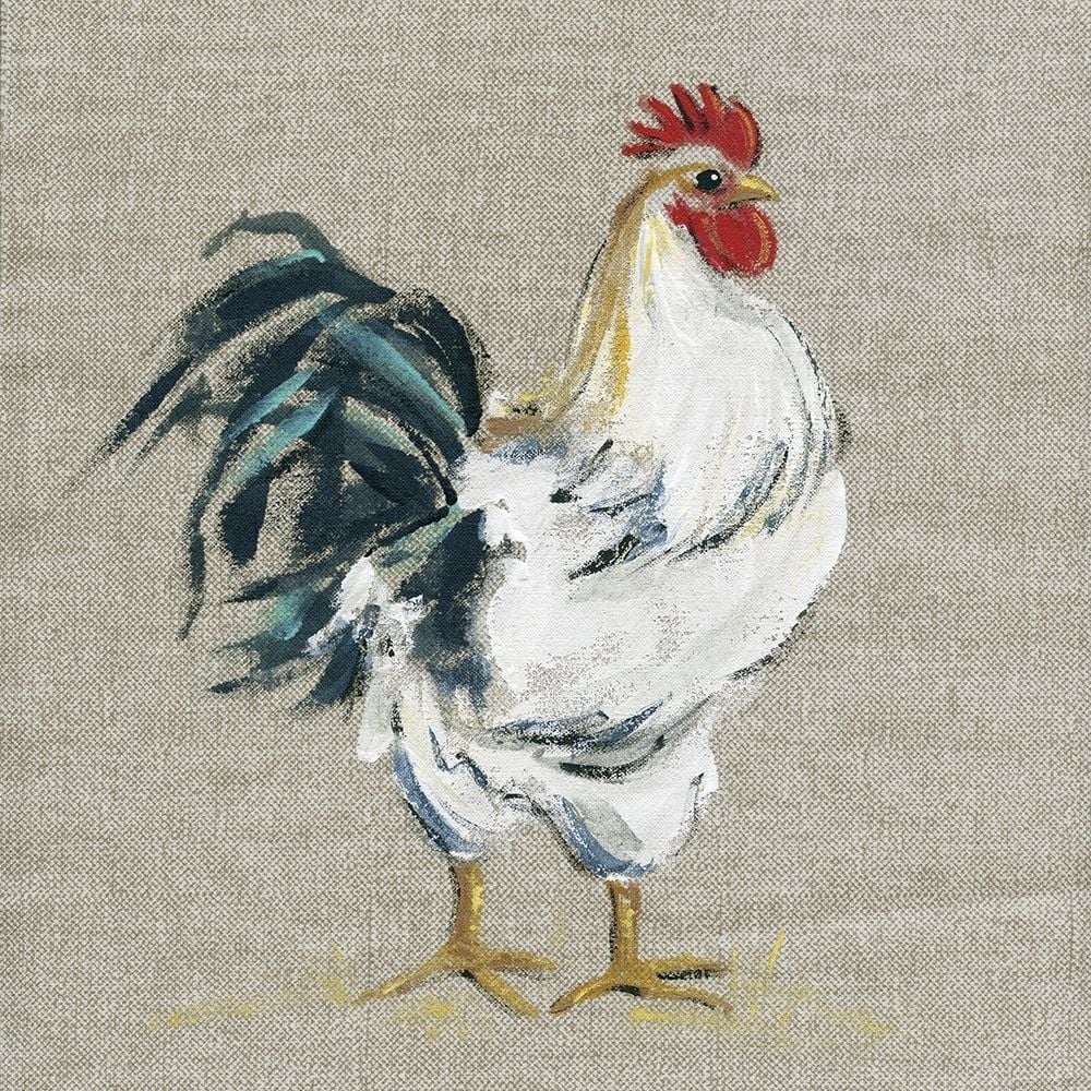 Linen Rooster I Poster Print by Carol Robinson-VARPDX19483 Image 1