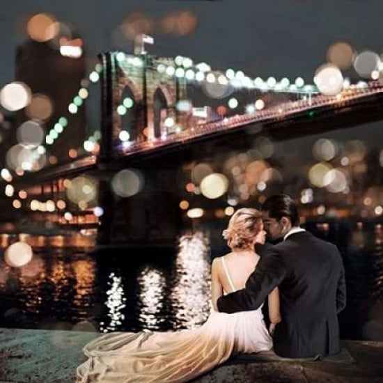 Kissing in a NY Night- detail Poster Print by Dianne Loumer-VARPDX1DL3729 Image 1