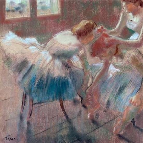 Three Dancers preparing for Class Poster Print by Edgar Degas-VARPDX1ED2687 Image 2