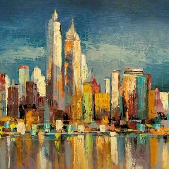 Manhattan Aqua- detail Poster Print by Luigi Florio-VARPDX1LR3745 Image 2