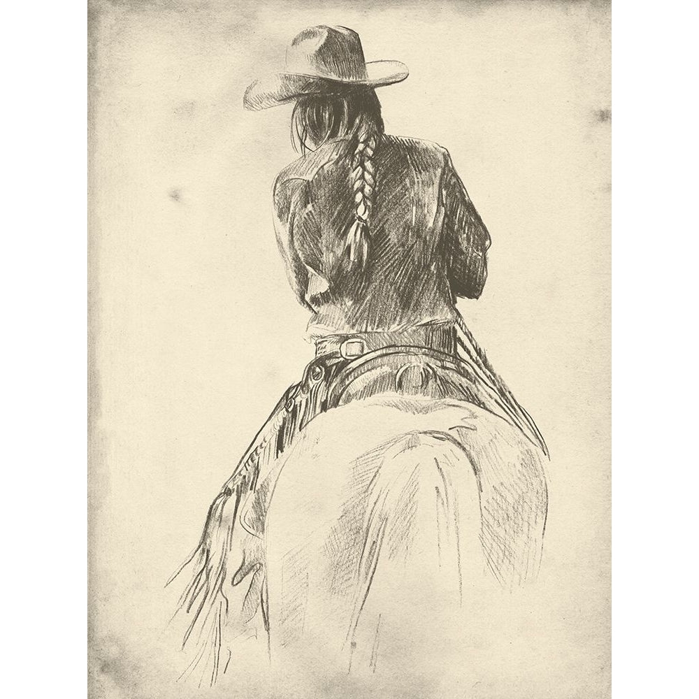 Custom Cowgirl on Horseback I Poster Print - Jennifer Paxton Parker-VARPDX202786 Image 1