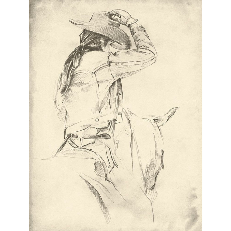 Custom Cowgirl on Horseback II Poster Print - Jennifer Paxton Parker-VARPDX202787 Image 1