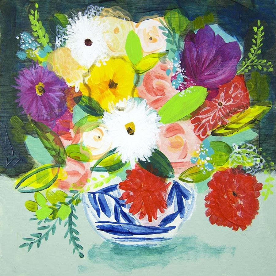 Summer Bouquet With Blue Vase IV Poster Print - Shelley Hampe-VARPDX203666Z Image 1