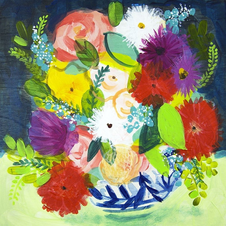 Summer Bouquet With Blue Vase III Poster Print - Shelley Hampe-VARPDX203665Z Image 1