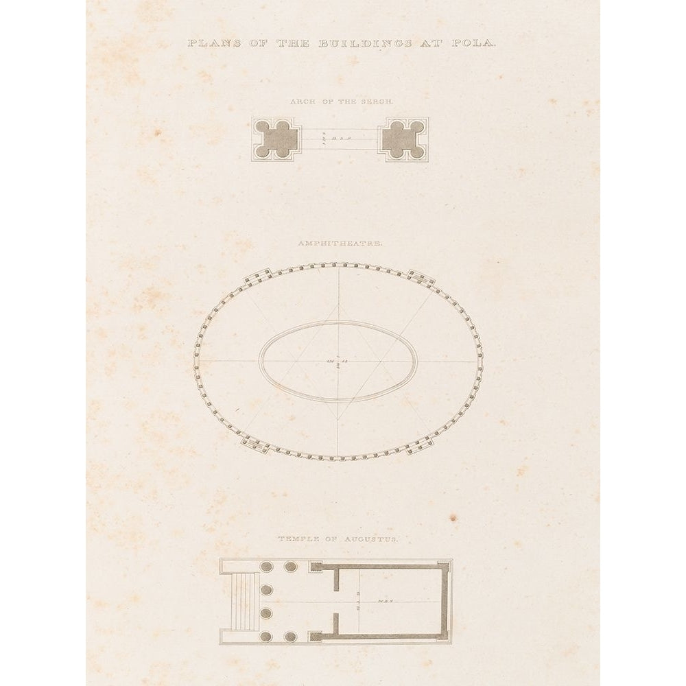 Antiquities of Pola Ancient Blueprints I Poster Print - Unknown-VARPDX204357Z Image 1