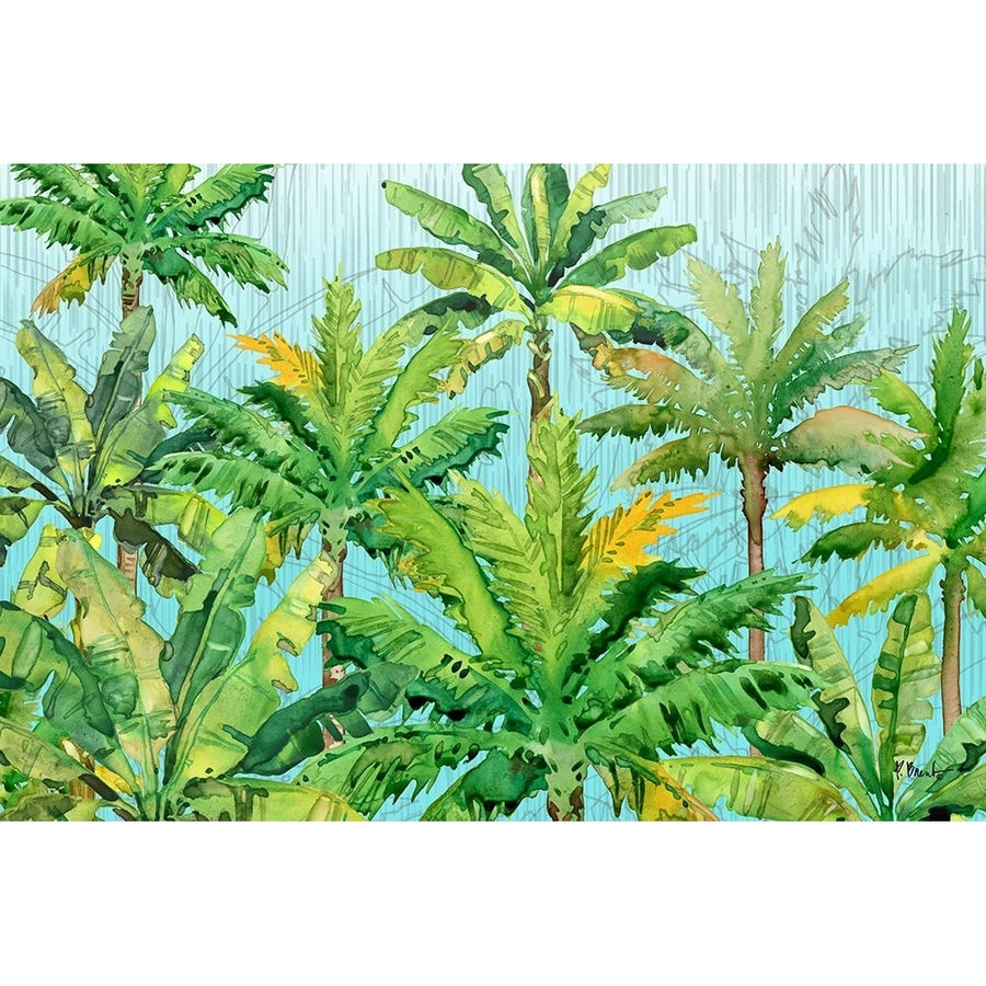 Hilo Palms Horizontal - Blue Poster Print - Paul Brent-VARPDX20515A Image 1