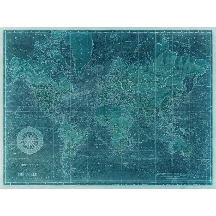 Azure World Map Poster Print - Studio Vision-VARPDX20516Z Image 1