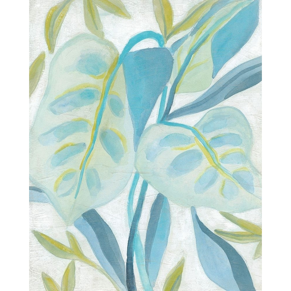 Aqua Tropical Leaves II Poster Print - June Erica Vess-VARPDX207350FN Image 1