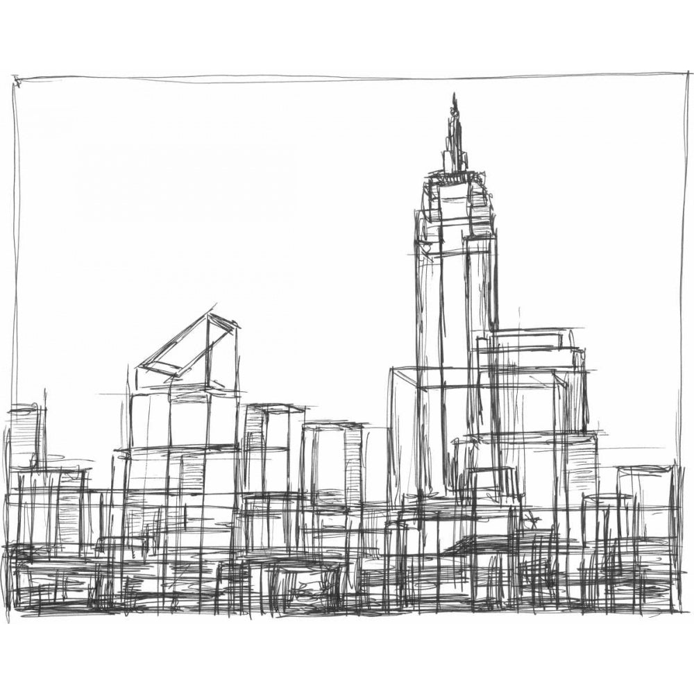 Wire Frame Cityscape I Poster Print - Ethan Harper-VARPDX20952FN Image 1