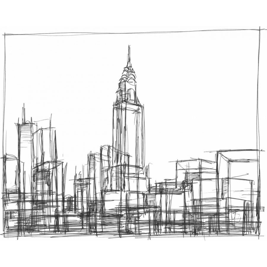 Wire Frame Cityscape II Poster Print - Ethan Harper-VARPDX20953FN Image 1